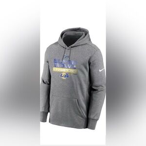 NWT Los Angeles Rams Super Bowl LVI Champions Nike Therma Fit Hoodie Youth Large